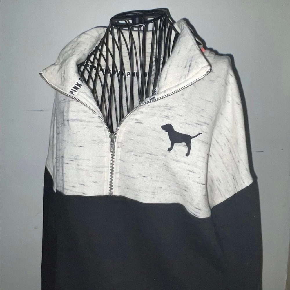 Quarter zip up PINK sweater comfy inside